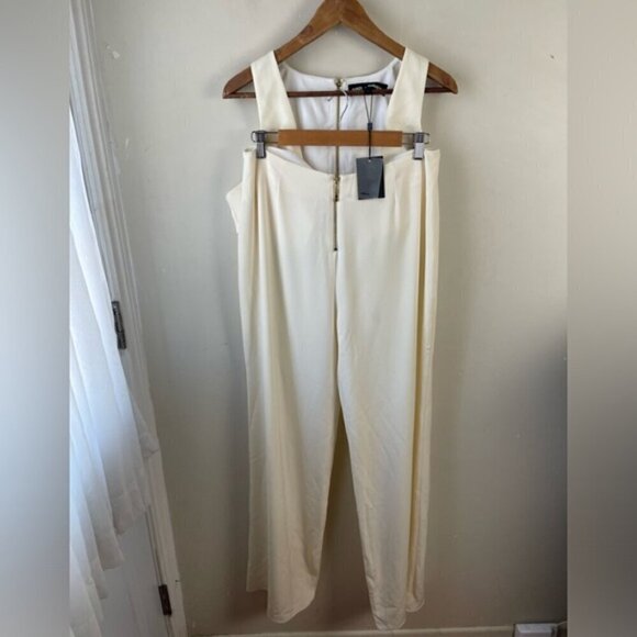 NBD x Naven revolve Ivory Jumpsuit size large cutout wide leg new NWT - Picture 4 of 16